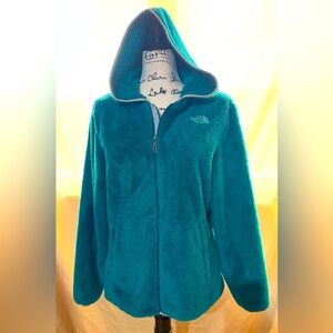 The North Face Osito Zip Up With Hood Teal Green Size Medium GUC 💚